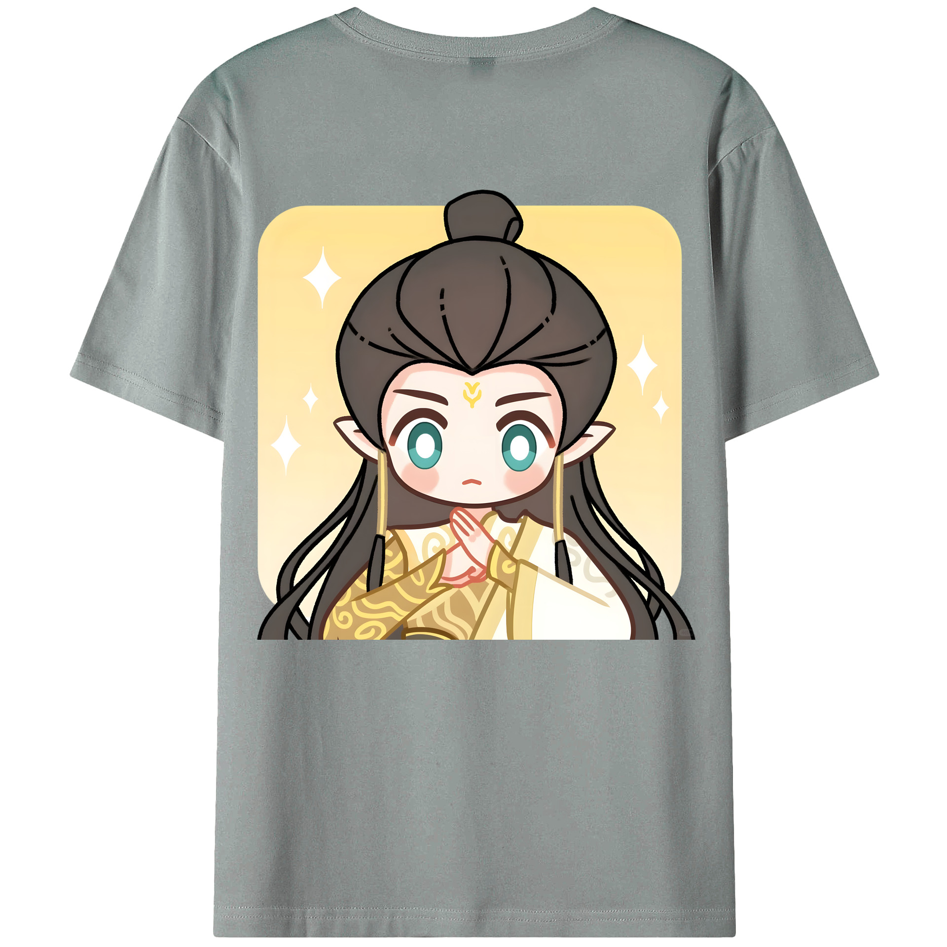 （画像用） Ne Zha 2 ナタ 魔童の大暴れ 綿100％ メンズ半袖Tシャツ（バックプリント） 通気性
